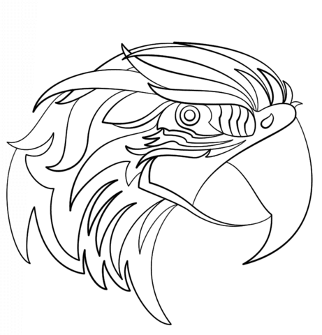 Abstract Parrot Coloring Page